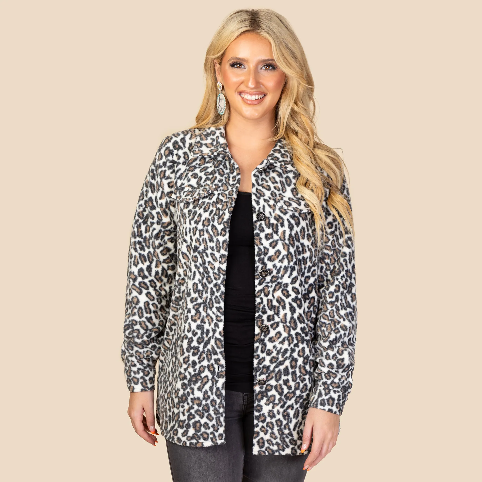 10662 - Leopard Shacket with Pockets