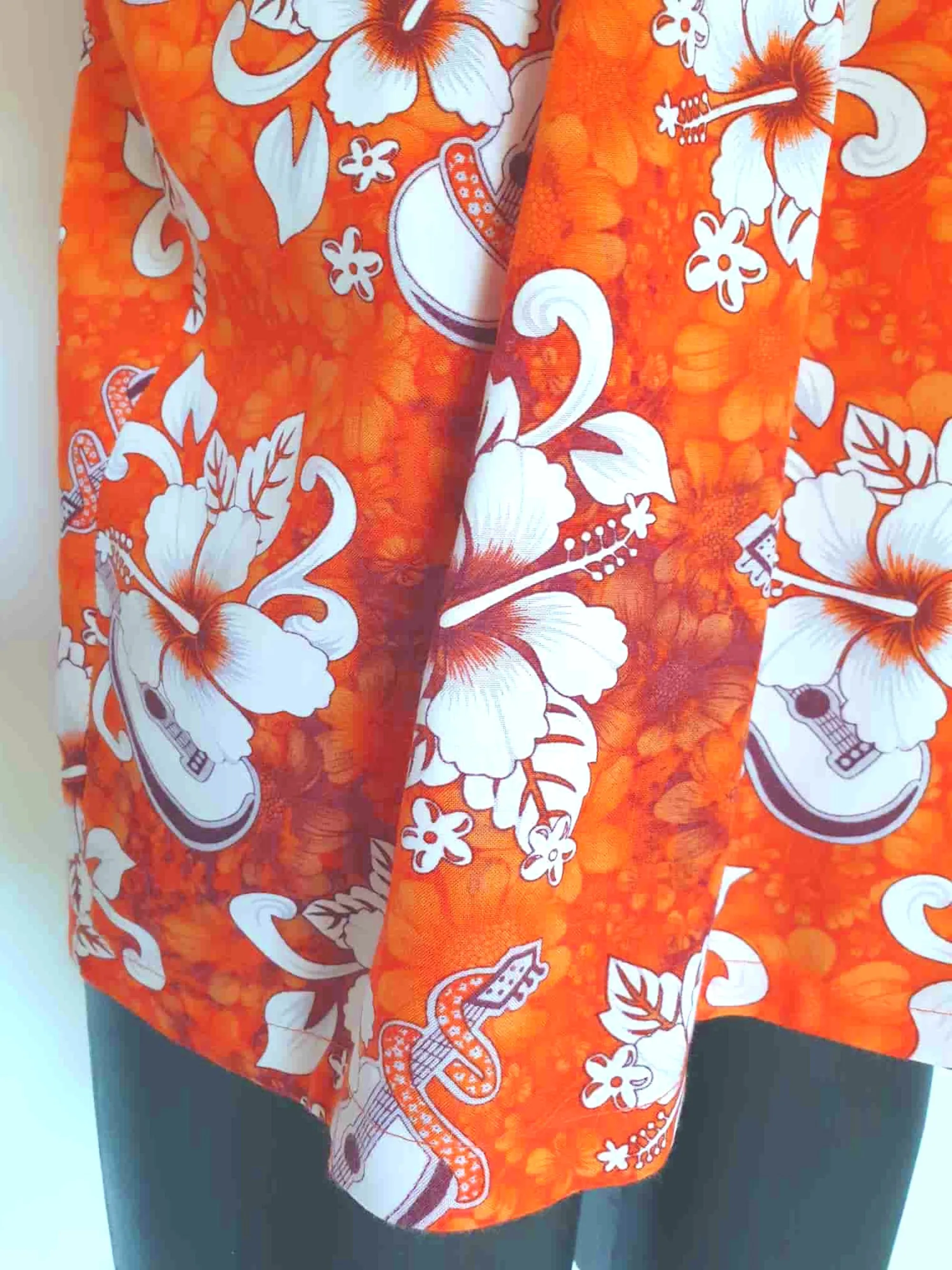 1980s Bright Orange Hawaiian Shirt - XL