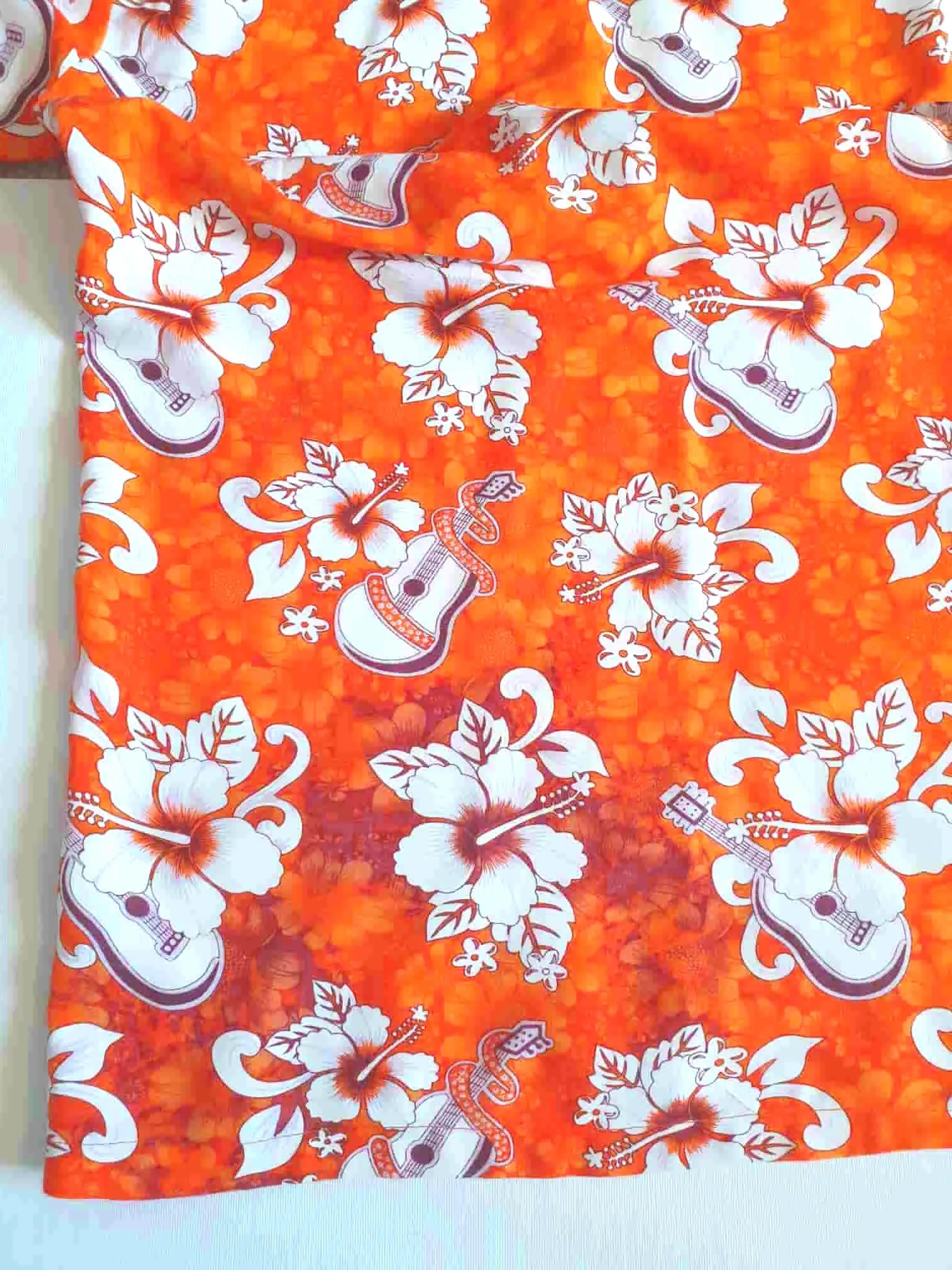 1980s Bright Orange Hawaiian Shirt - XL