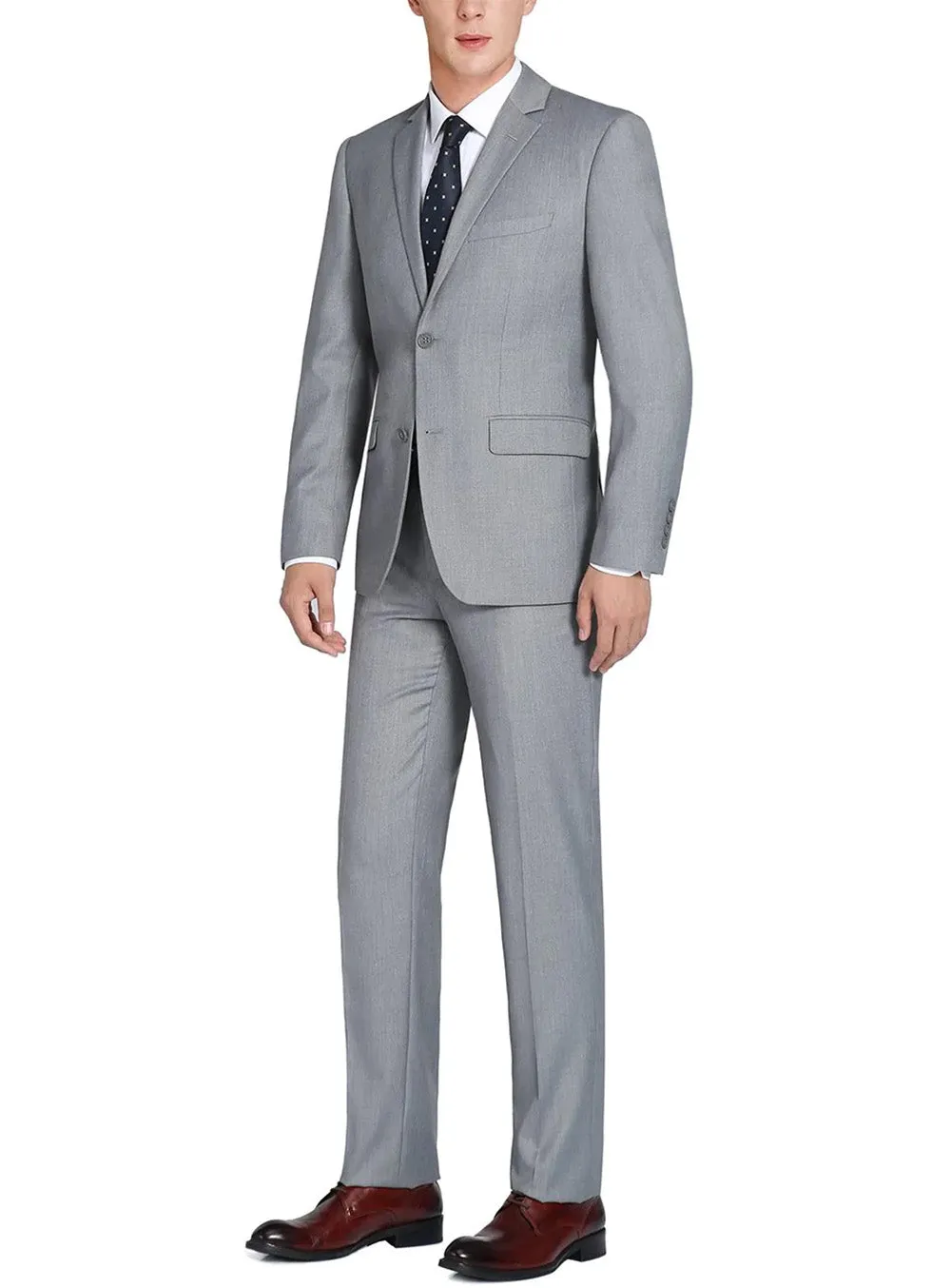 (36R) 2 Piece Suit 2 Buttons Regular Fit In Gray