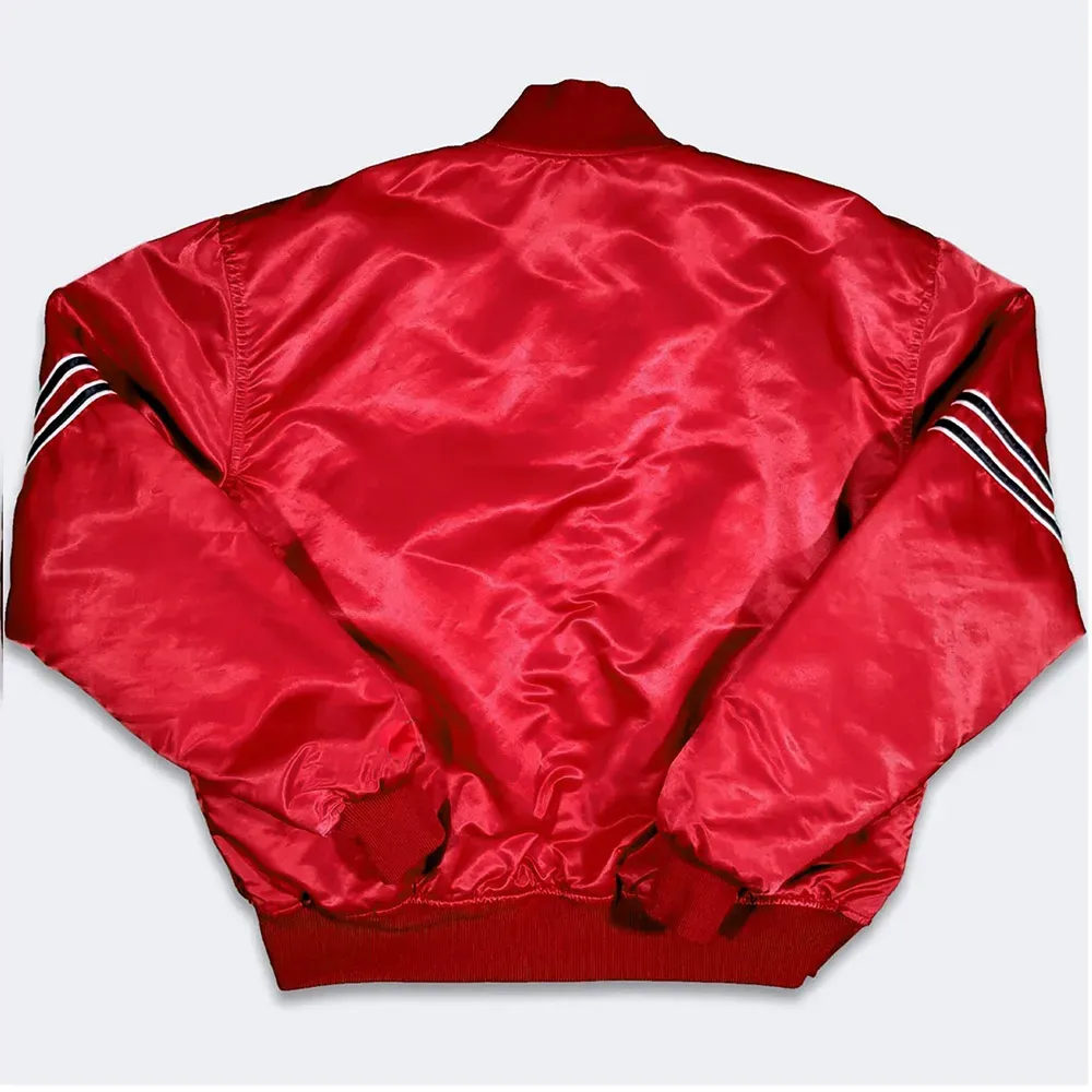 80s Arizona Cardinals Bomber Satin Red Jacket