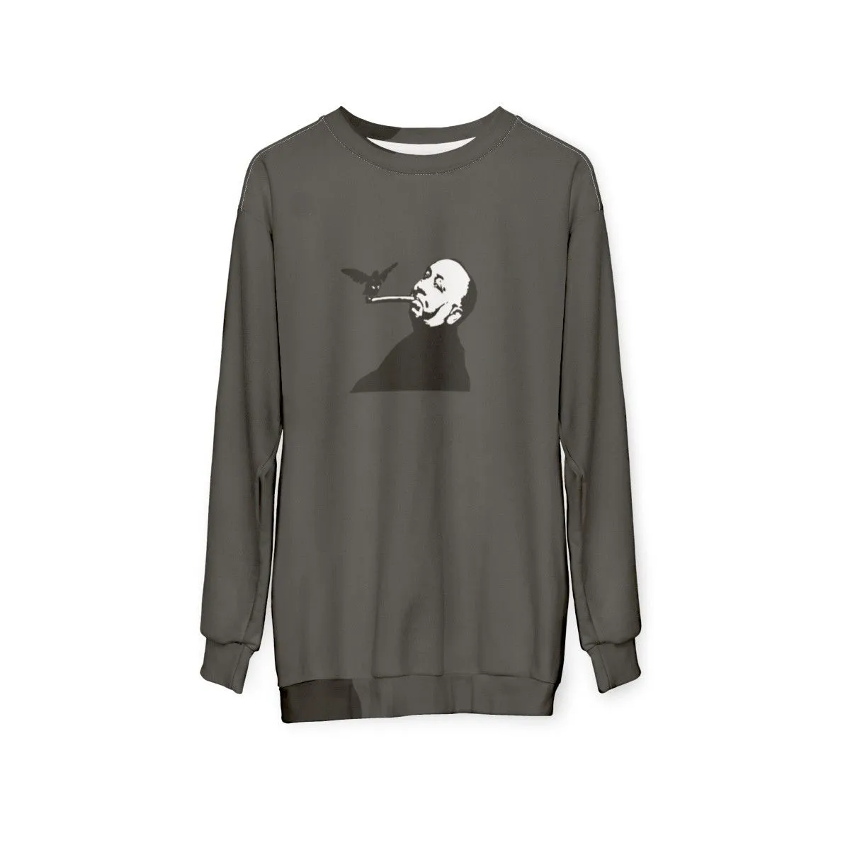 Alfred Hitchcock Birds and Cigar Graphic Sweatshirt