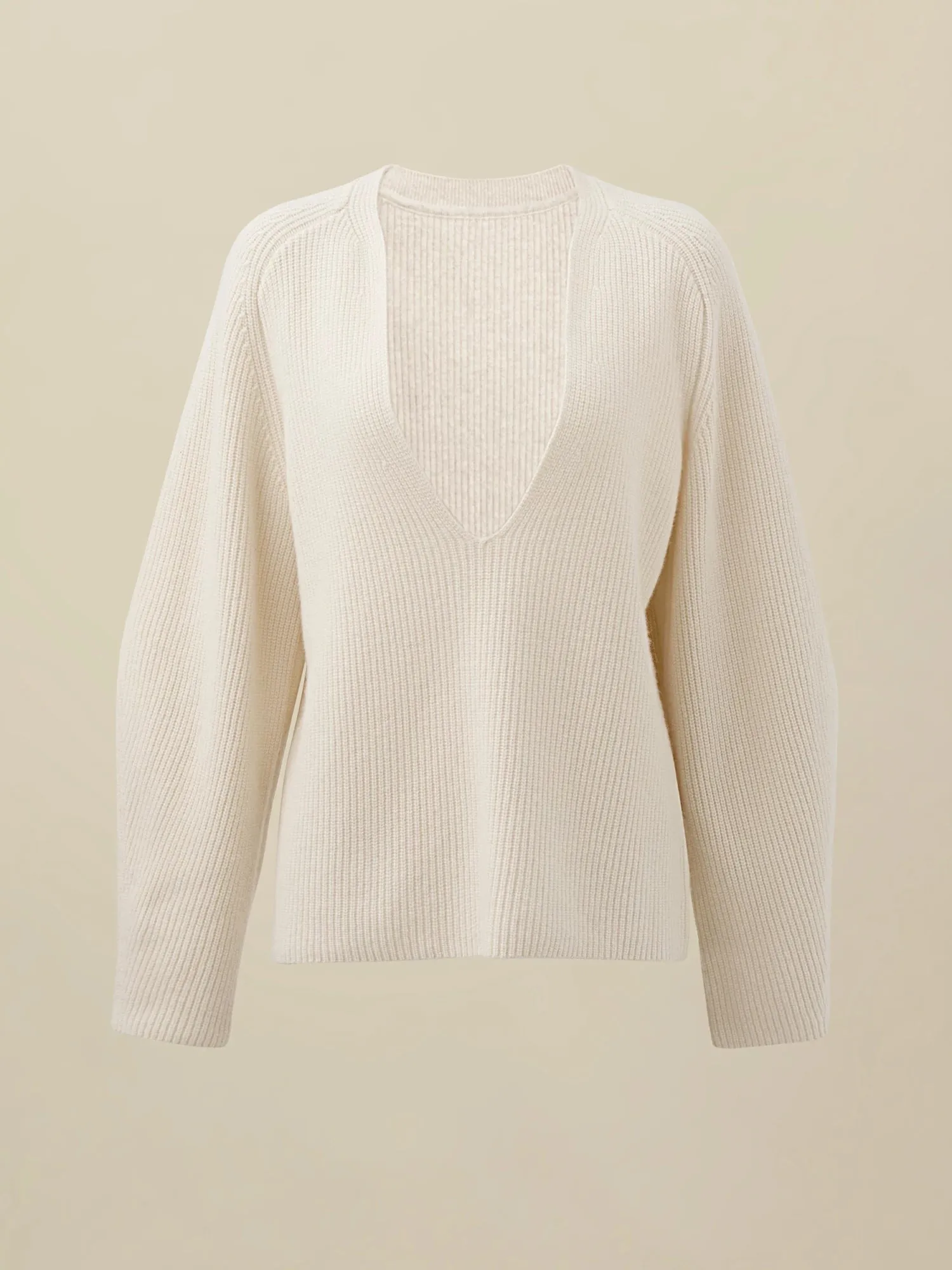 Amoretu 100% Wool Deep V-Neck Knitted Sweater