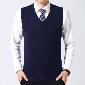 Angelo Ricci™ Brand Knitted Wool Sleeveless Vest Pullover Sweater