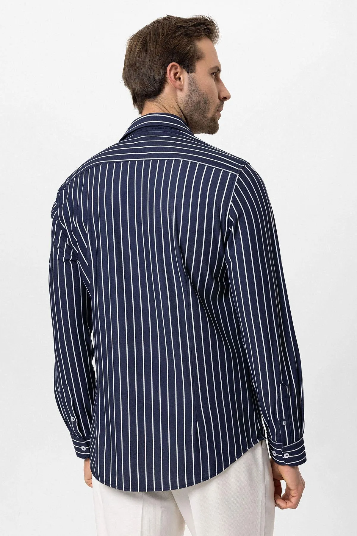 ANT Slim Fit Striped Long Sleeve Men's Shirt - Barsinghausen