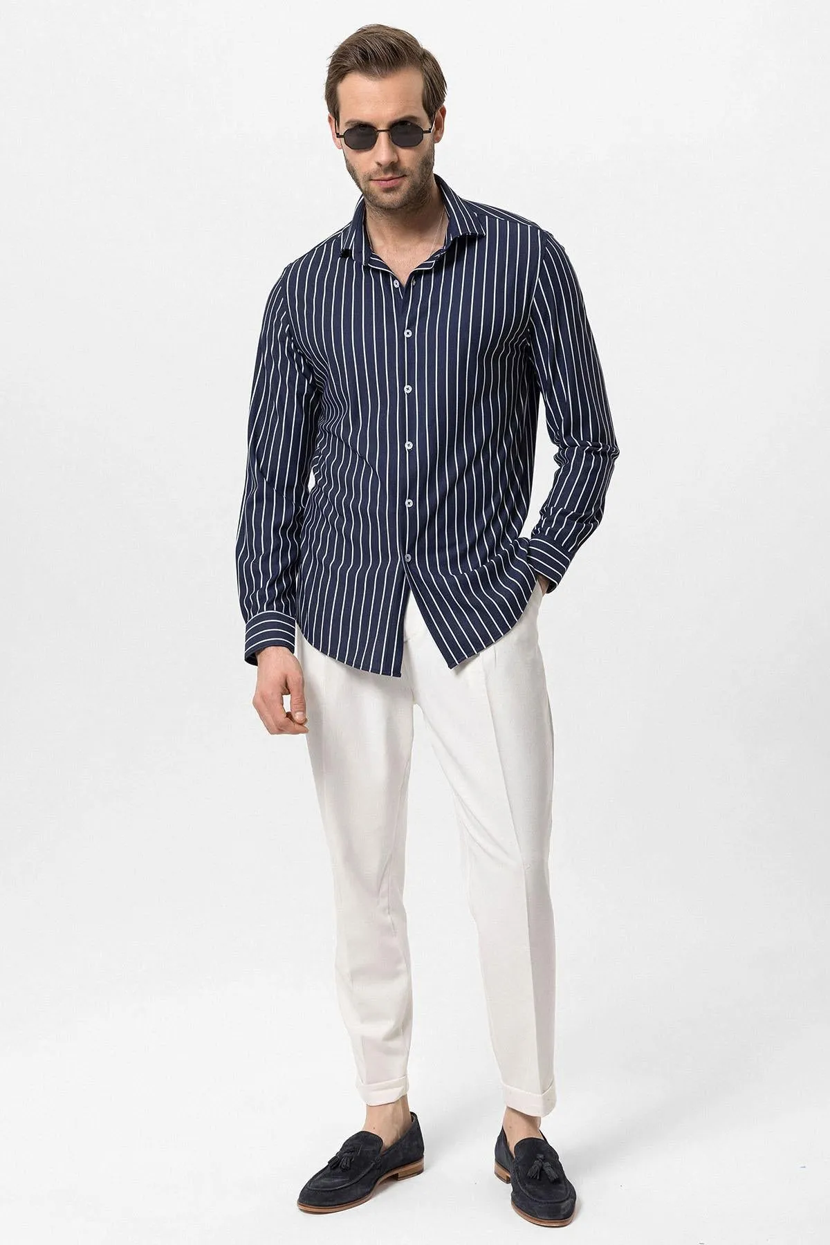 ANT Slim Fit Striped Long Sleeve Men's Shirt - Barsinghausen