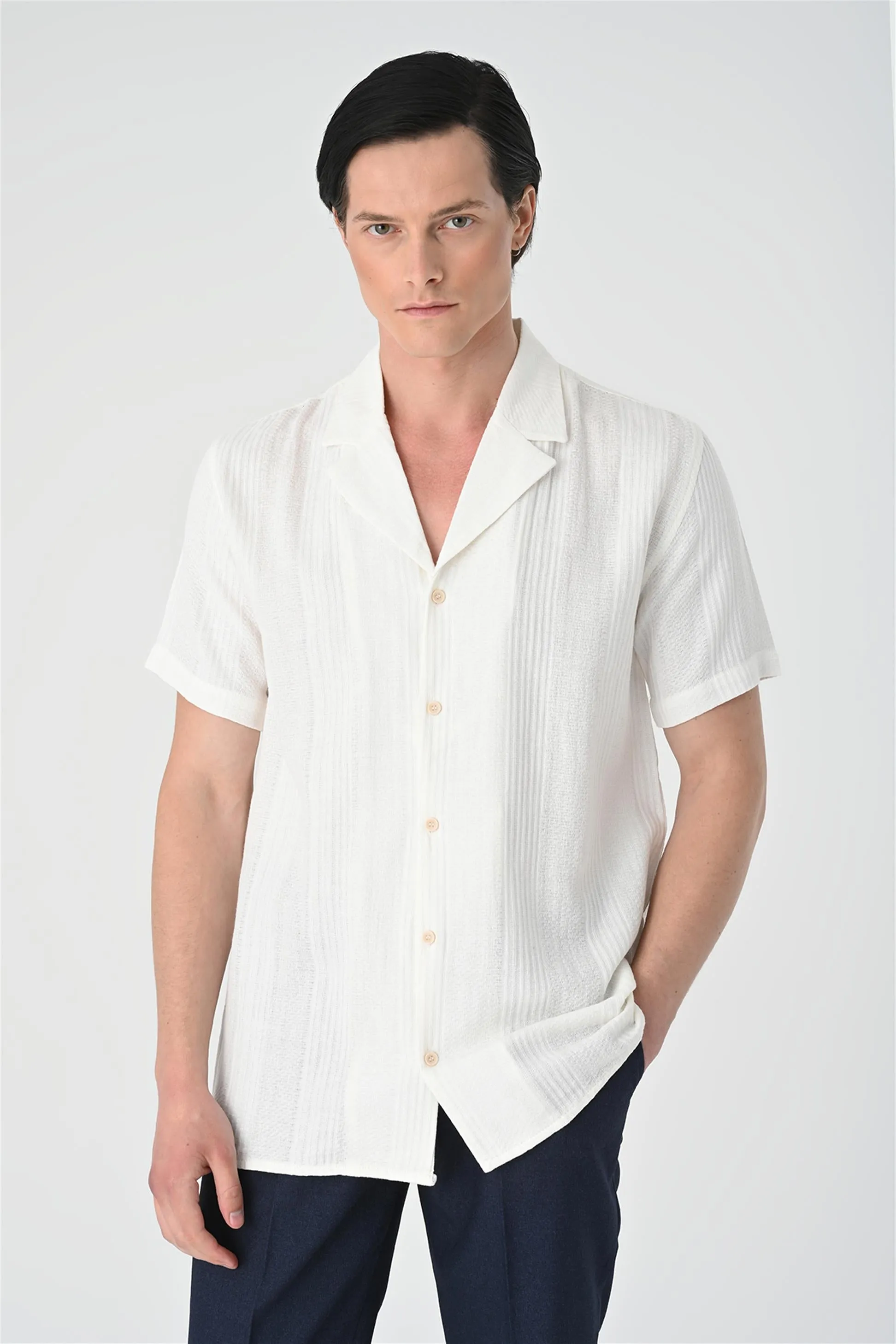 ANT Woven Patterned Short Sleeve Men's Shirt - Georgetown