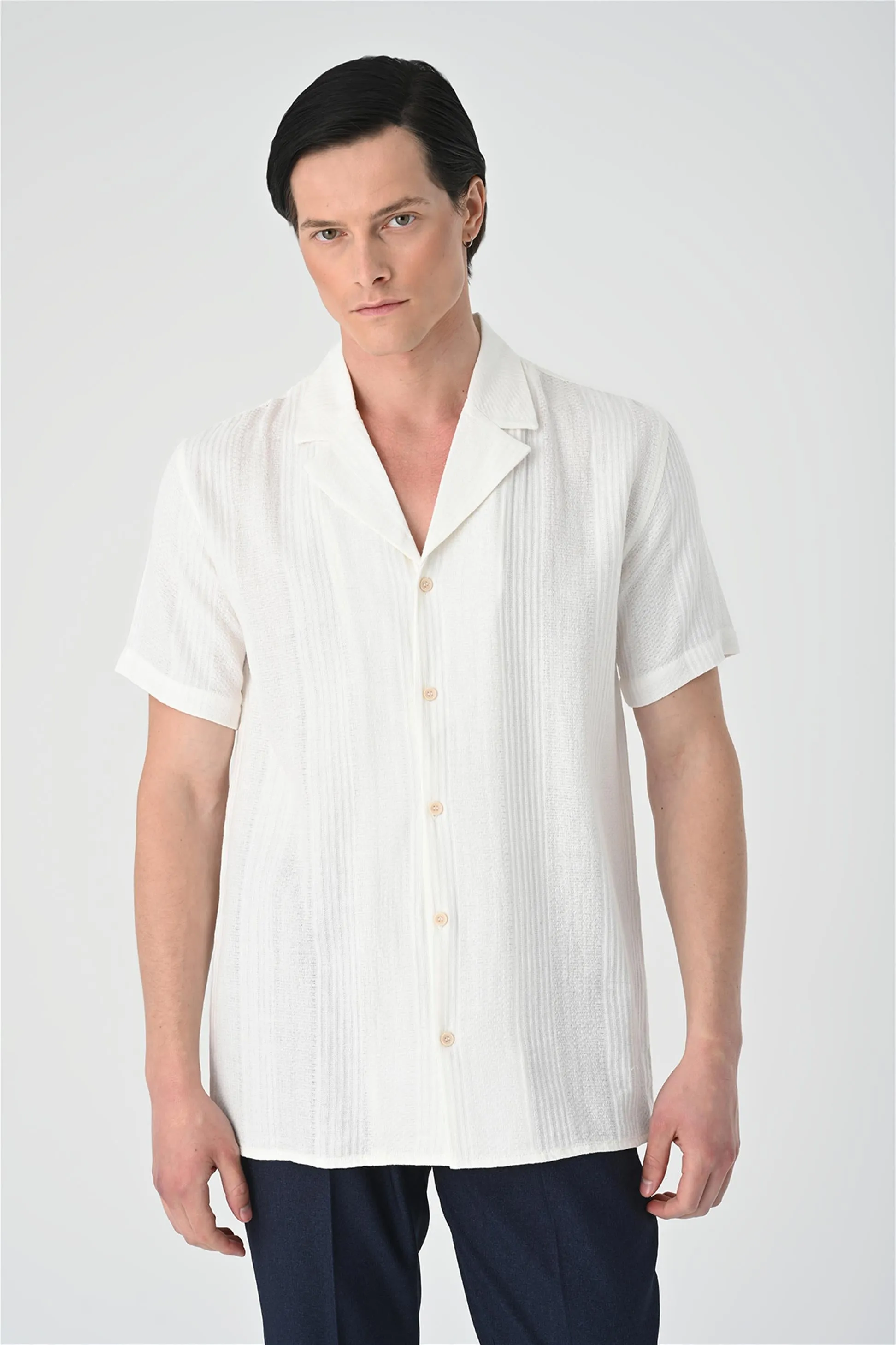 ANT Woven Patterned Short Sleeve Men's Shirt - Georgetown