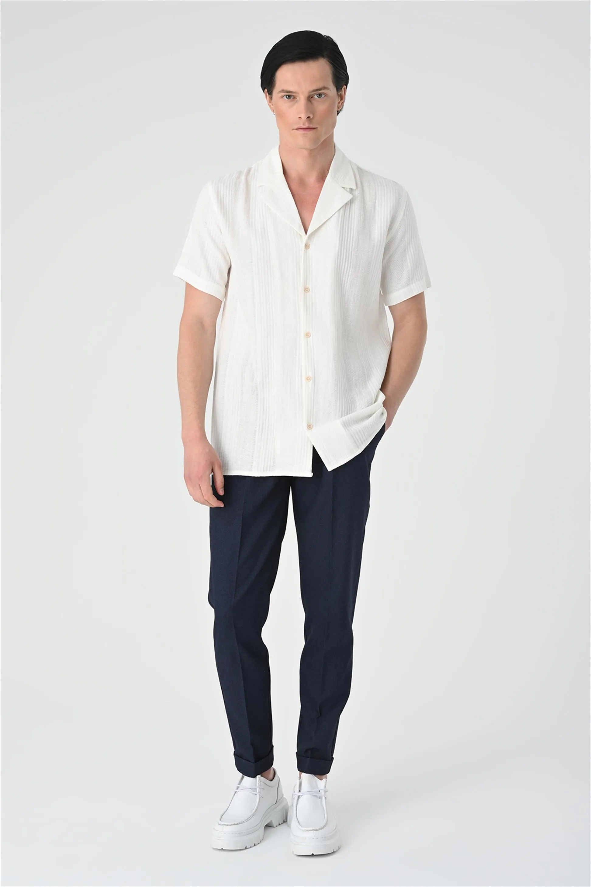 ANT Woven Patterned Short Sleeve Men's Shirt - Georgetown