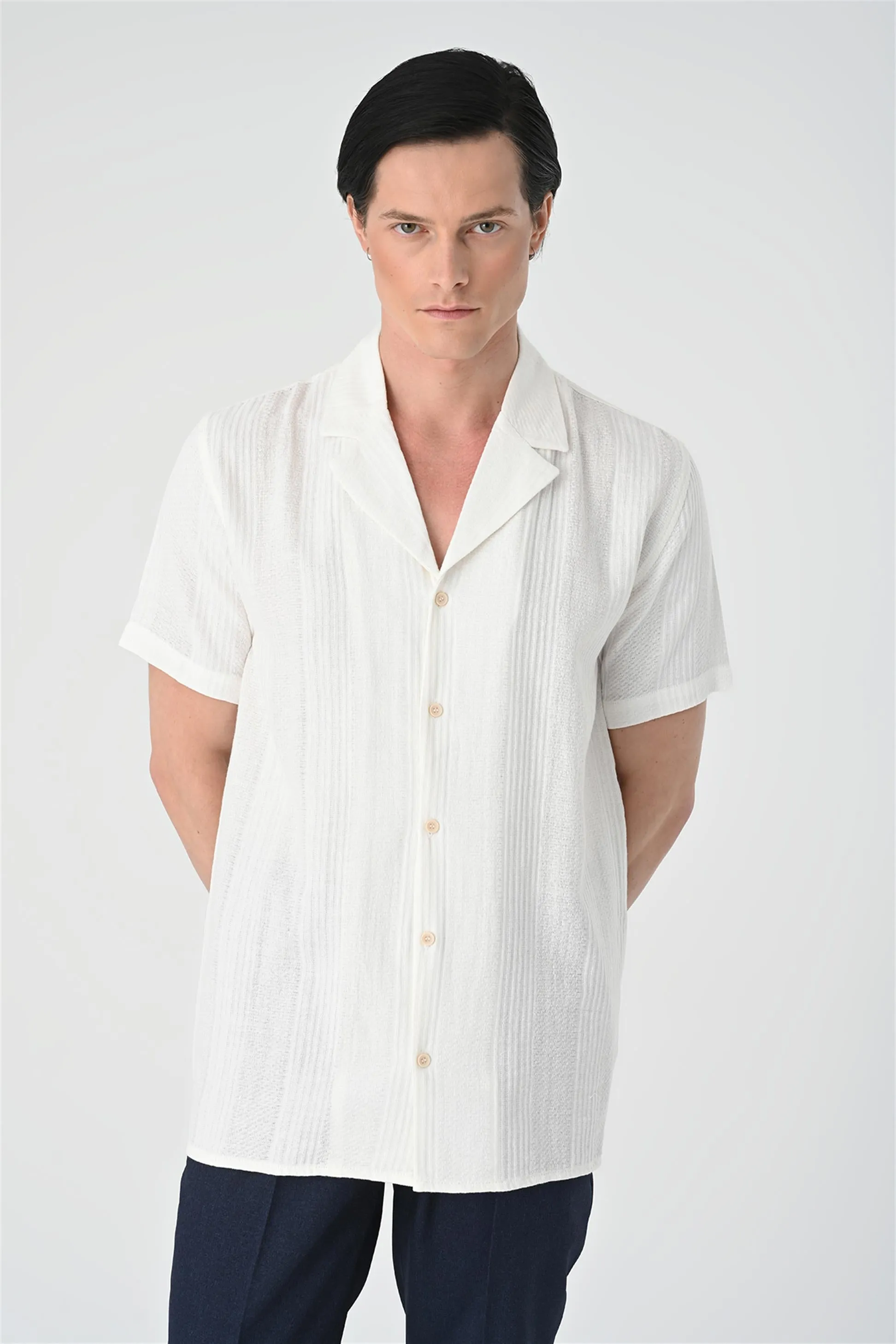 ANT Woven Patterned Short Sleeve Men's Shirt - Georgetown