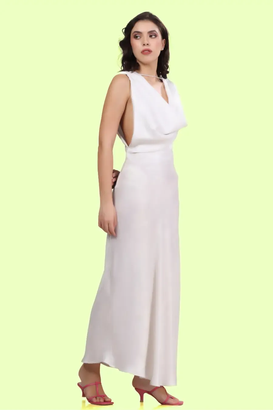 Backless Cowl Neck Gown Sewing Pattern 'Ivory'