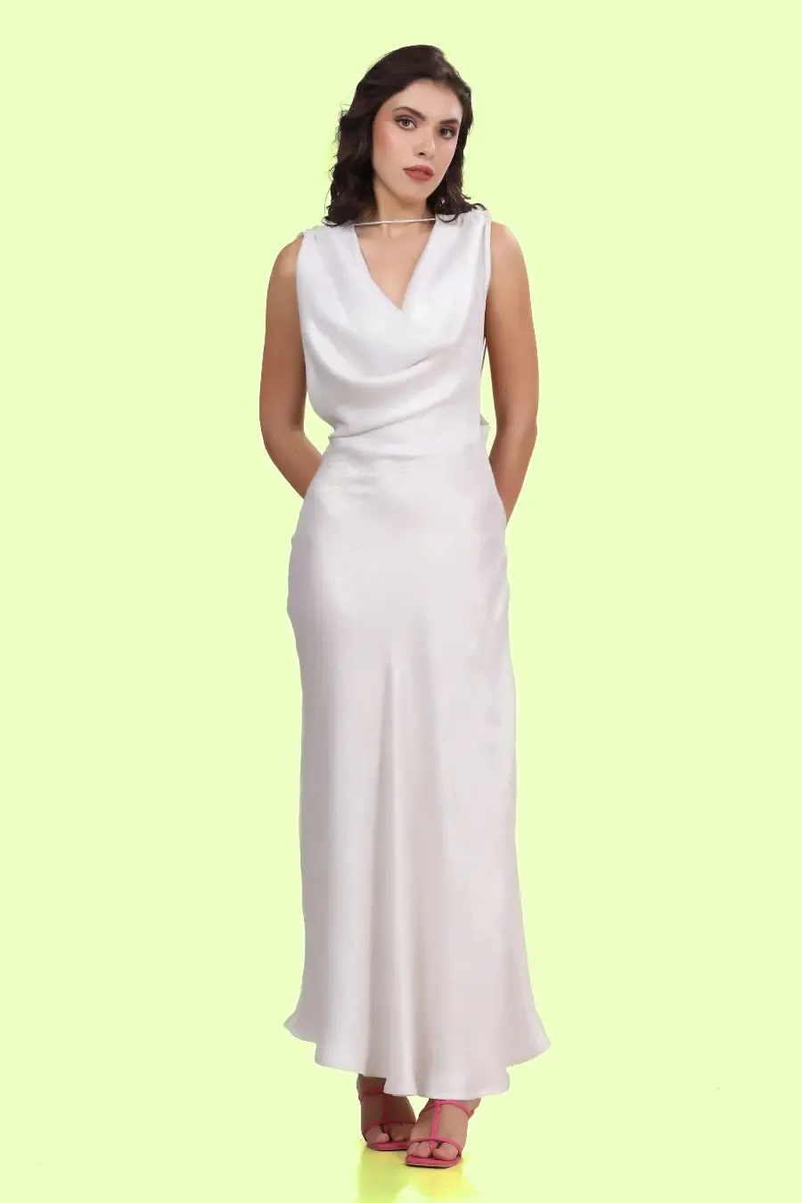 Backless Cowl Neck Gown Sewing Pattern 'Ivory'