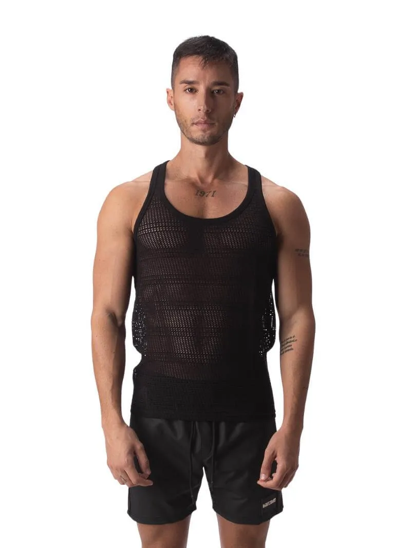 BARCODE Berlin Lunt Vest: Lightweight Knitted Mesh, Racerback - SIZE MEDIUM
