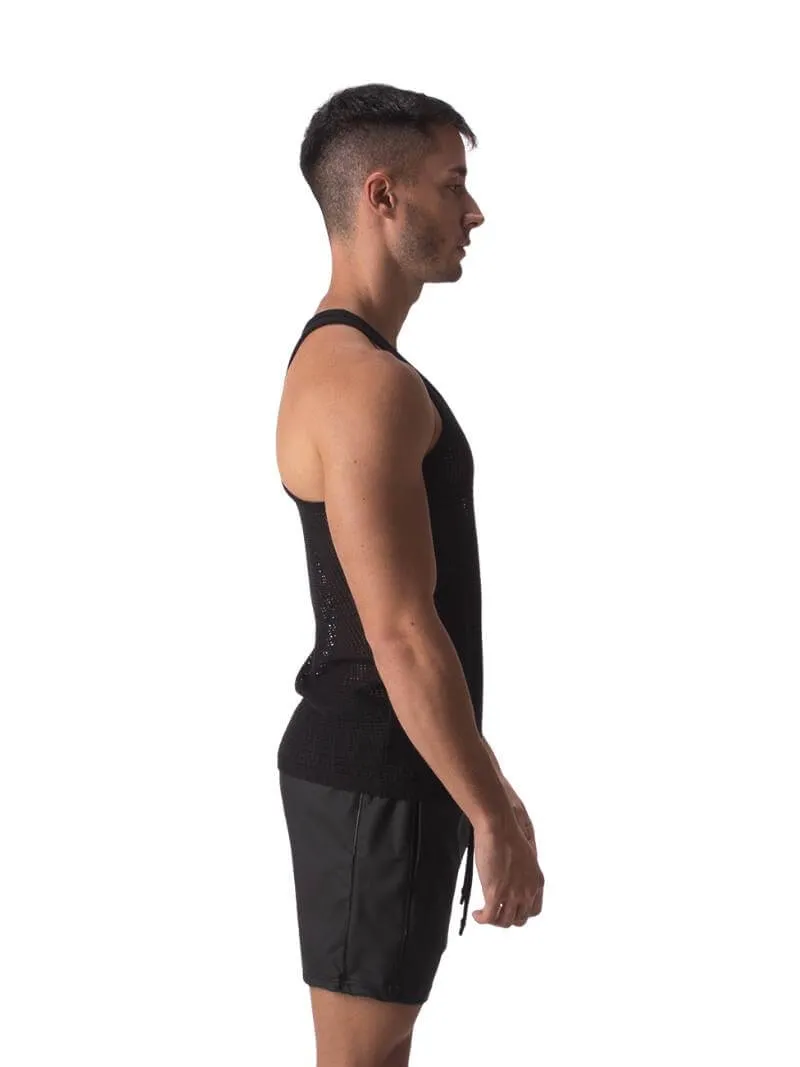 BARCODE Berlin Lunt Vest: Lightweight Knitted Mesh, Racerback - SIZE MEDIUM