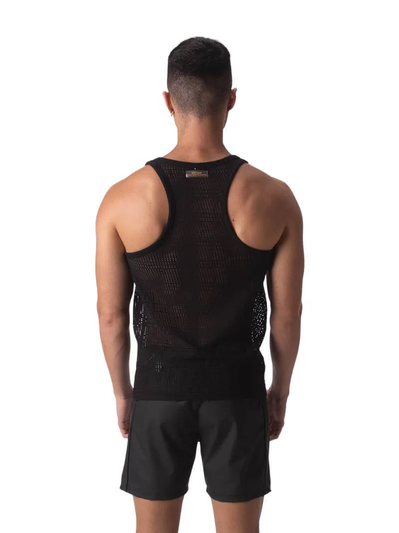 BARCODE Berlin Lunt Vest: Lightweight Knitted Mesh, Racerback - SIZE MEDIUM