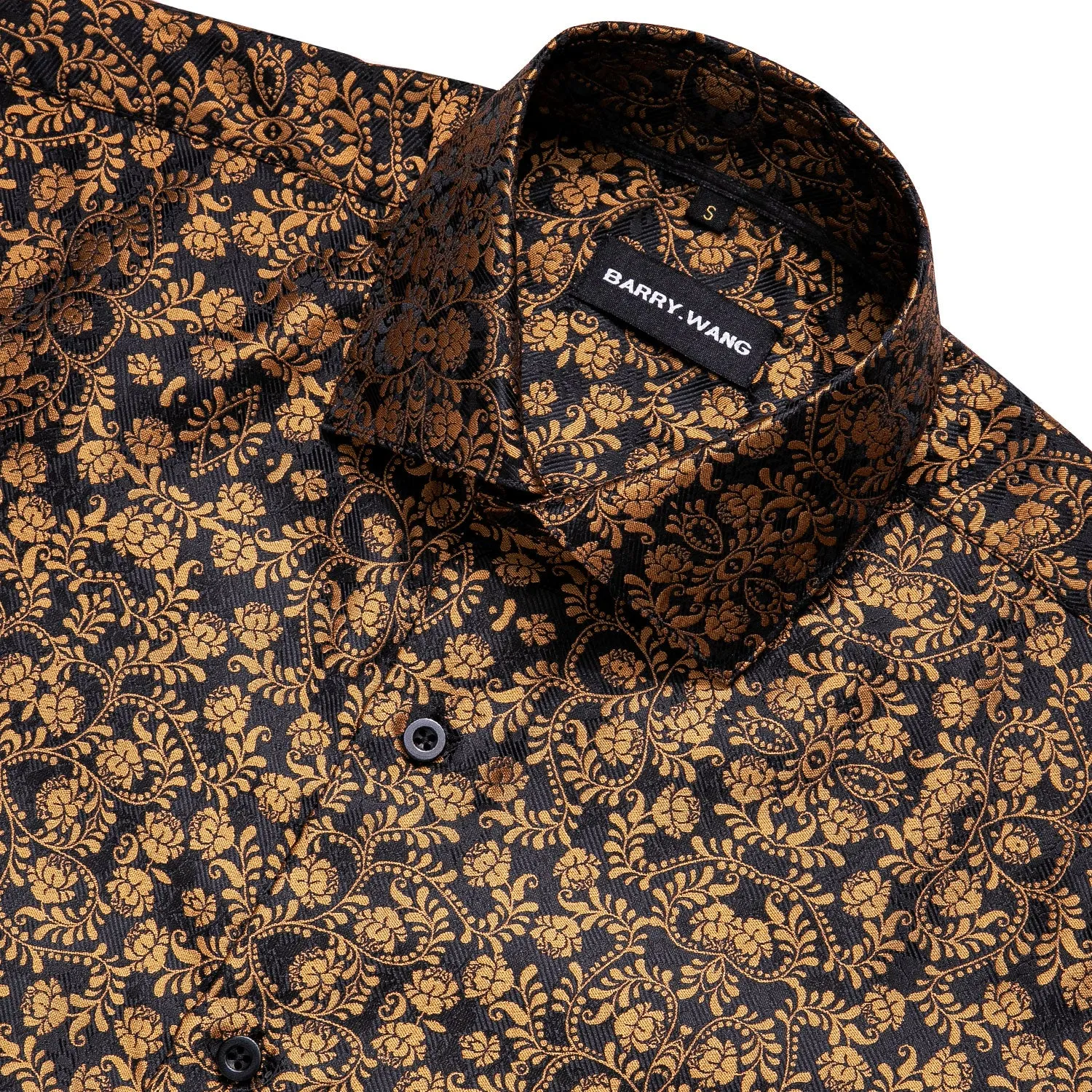 Barry.wang Novelty Brown Floral Shirt