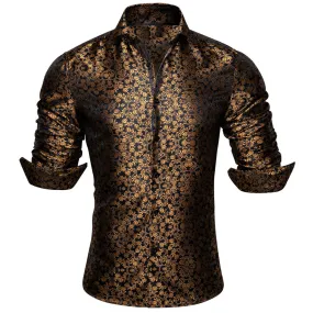 Barry.wang Novelty Brown Floral Shirt