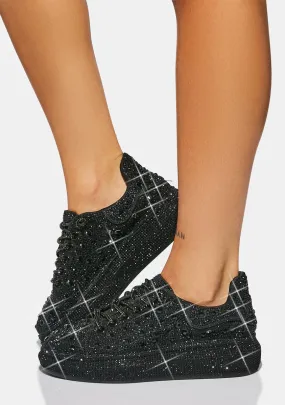 Black Azure Rhinestone Sneakers