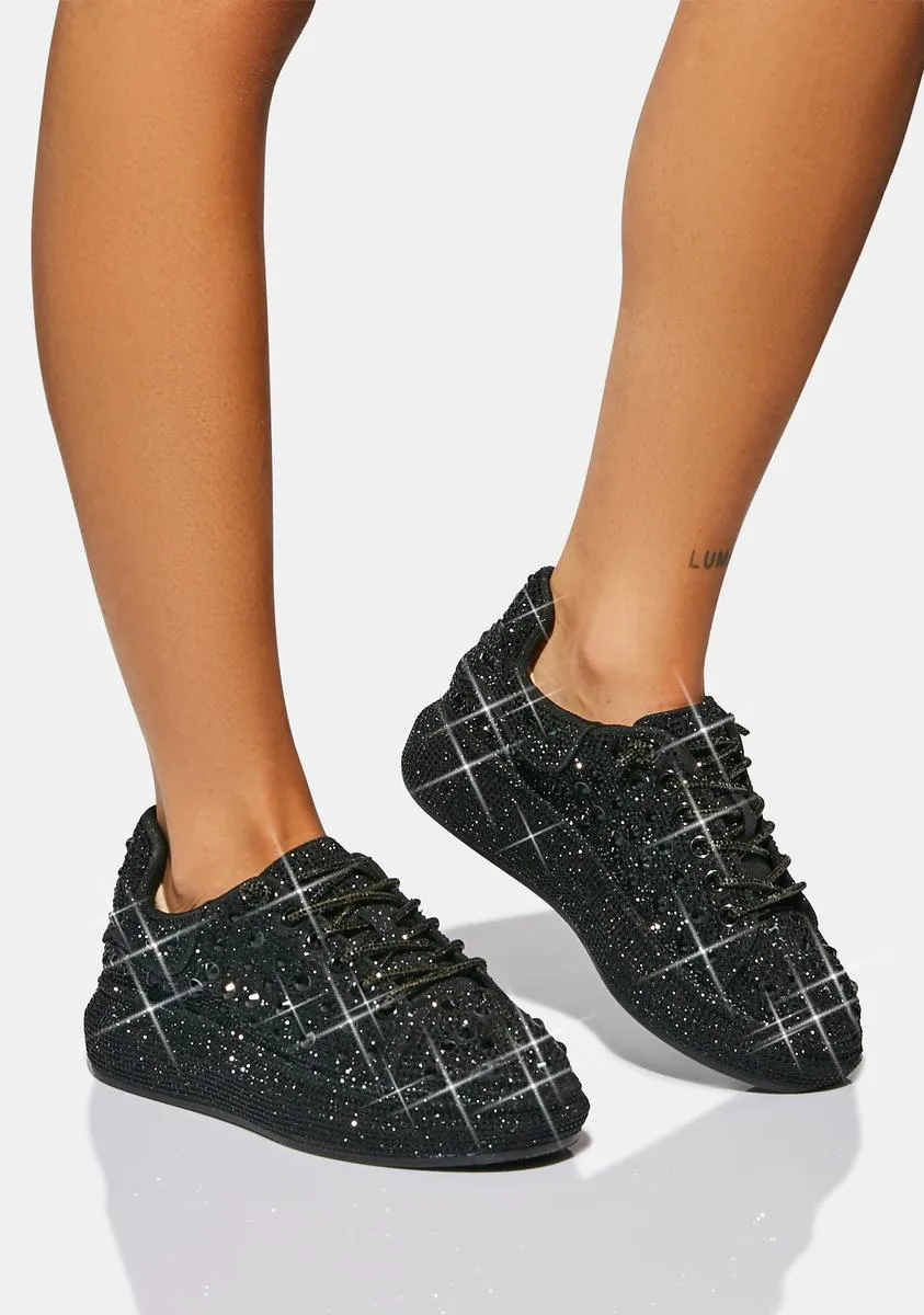 Black Azure Rhinestone Sneakers