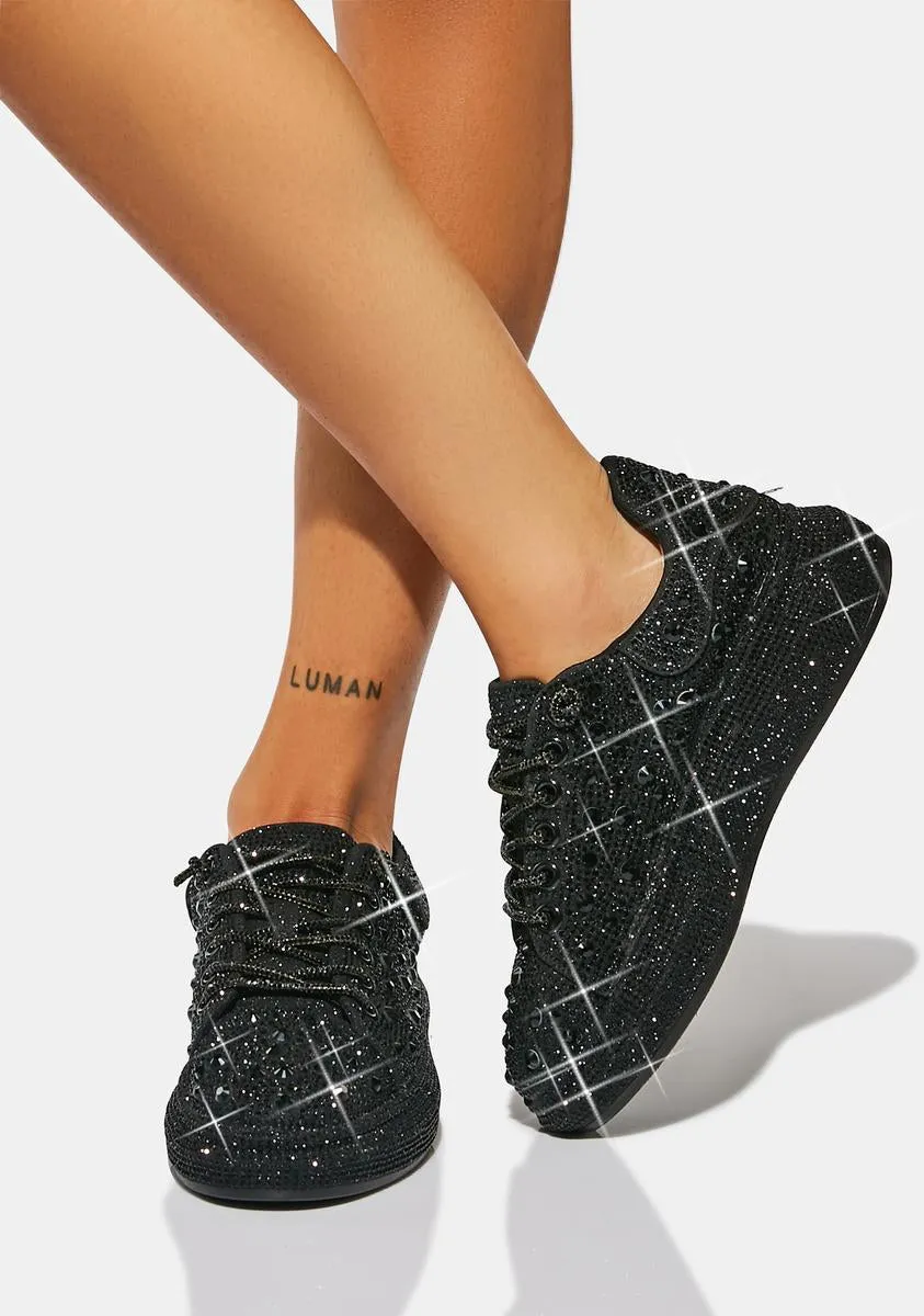Black Azure Rhinestone Sneakers