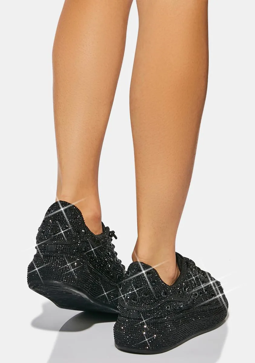 Black Azure Rhinestone Sneakers