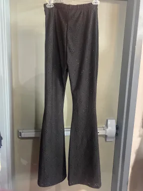 Black Eyelet Bell Bottom Pants