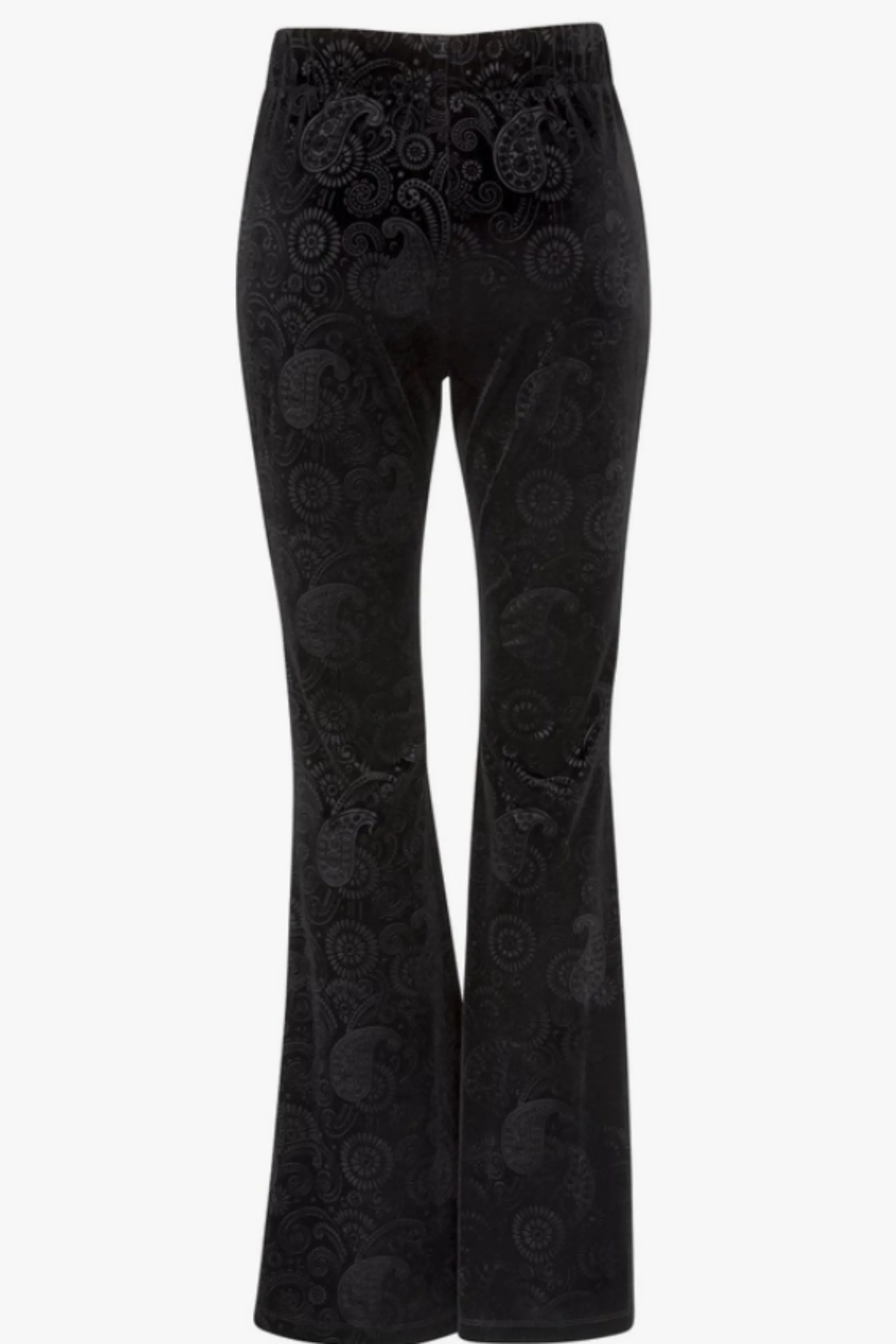 Black Paisley Velvet Bell Bottoms
