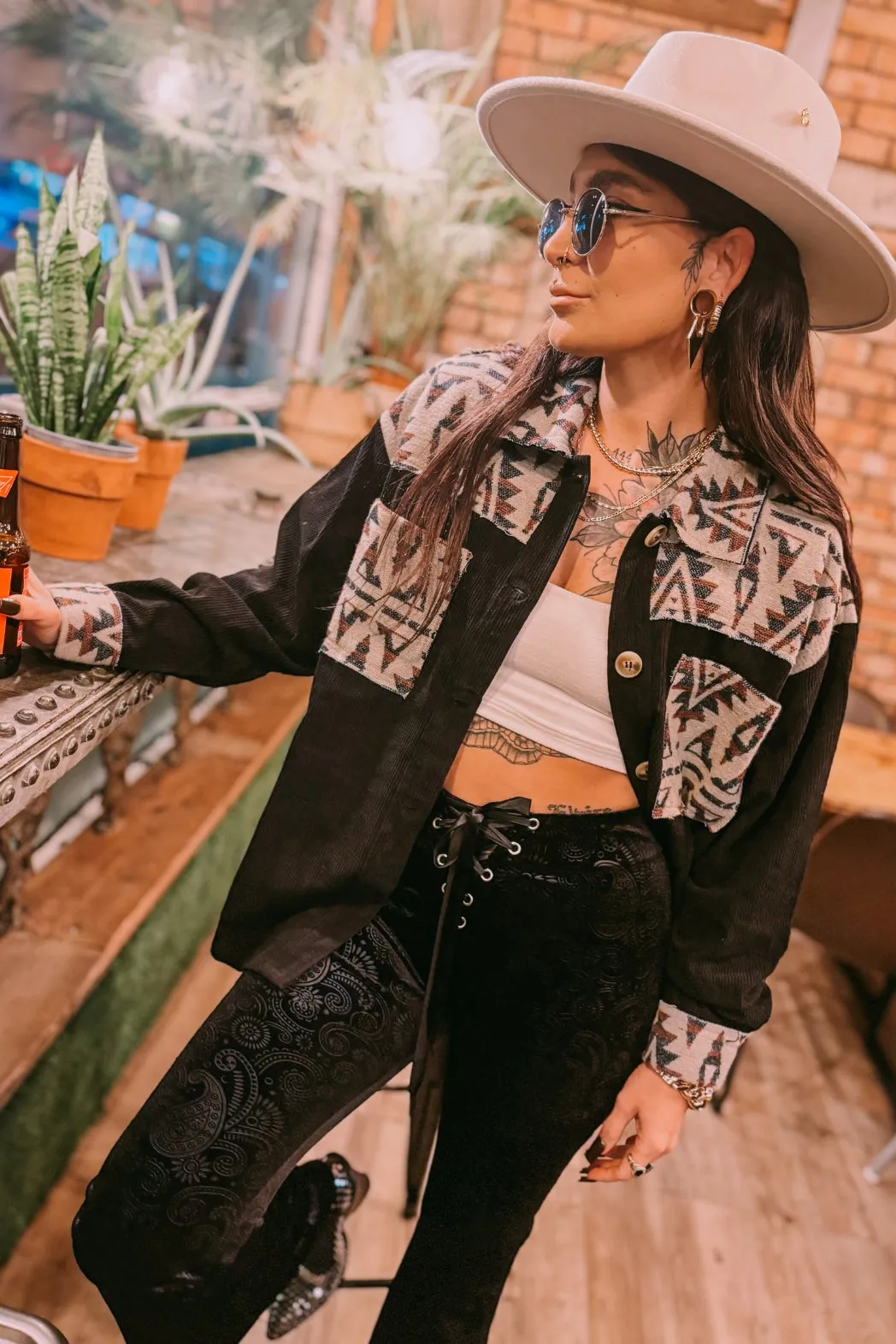 Black Paisley Velvet Bell Bottoms