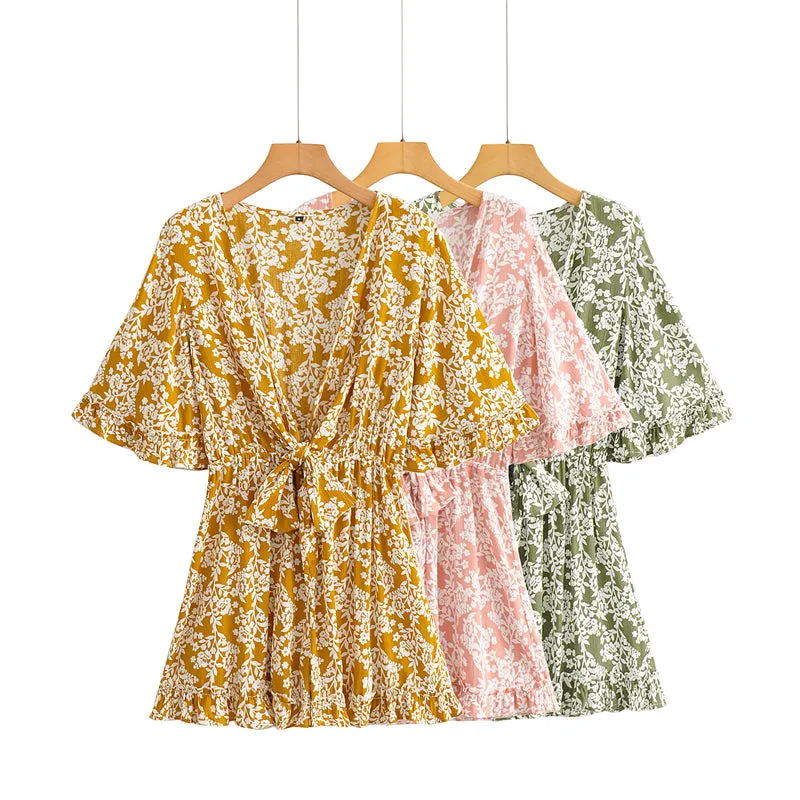 Boho Jumpsuit, Boho Romper, Playsuit, Florence in Yellow