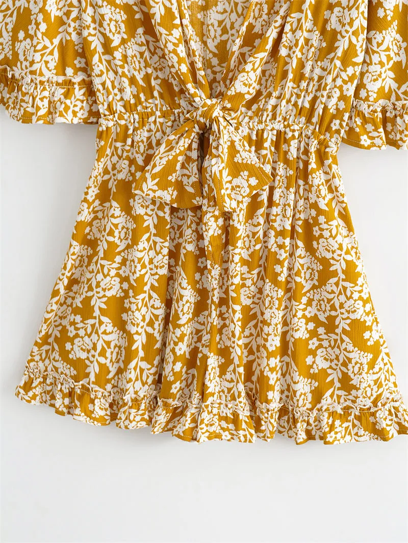 Boho Jumpsuit, Boho Romper, Playsuit, Florence in Yellow
