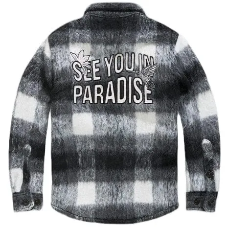 Boys Jordan Craig See You In Paradise Flannel Shacket (Black) 2561B