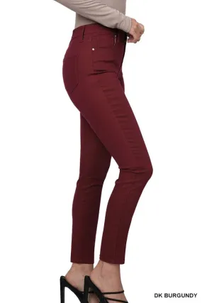 Burgundy High Rise Denim