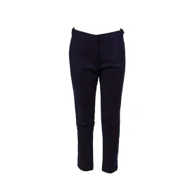 Calvin Klein Women's Petite Highline Button Back Tapered Leg Linen Pants Blue 2P