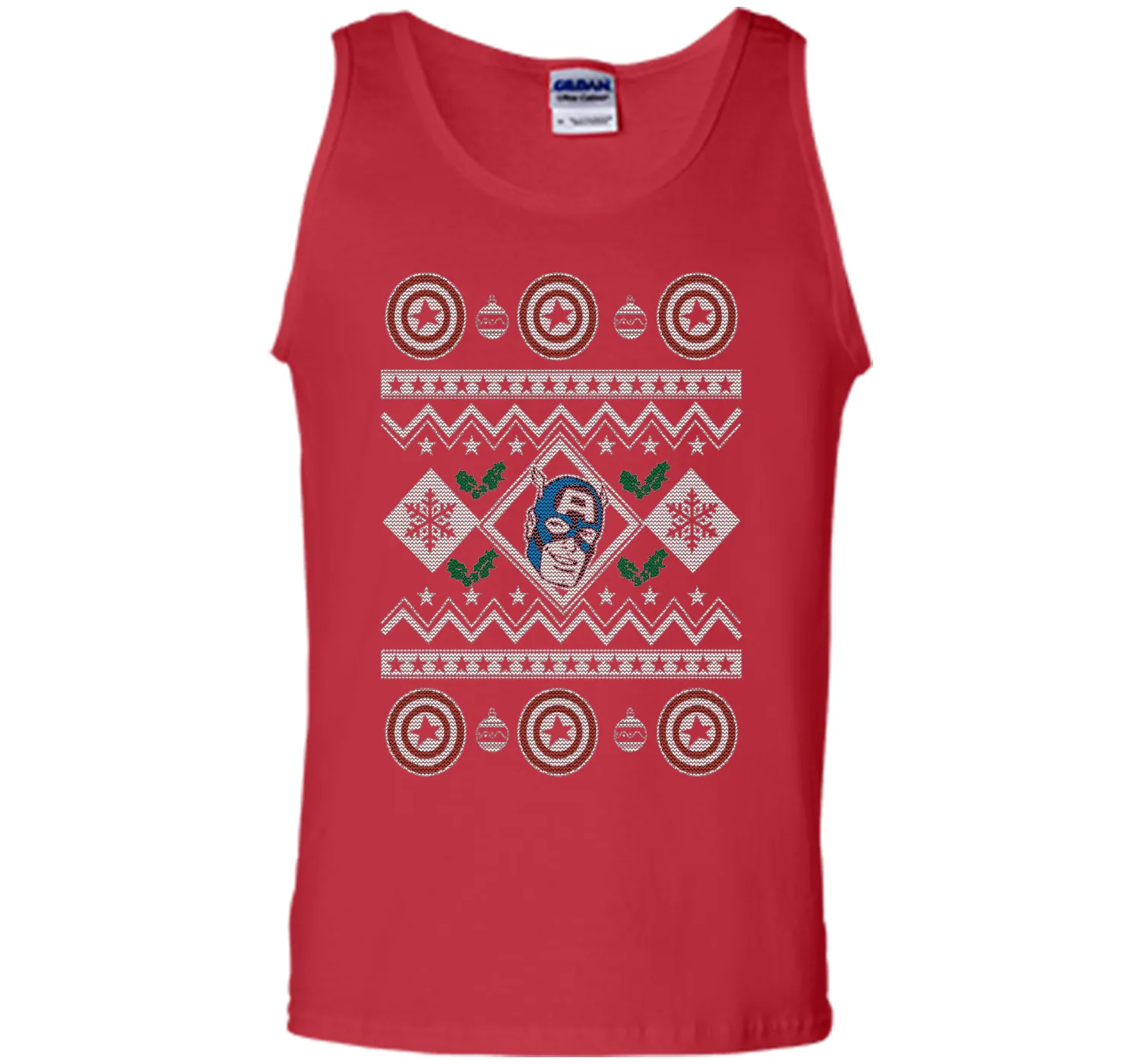 Captain America Christmas Sweater Graphic T-Shirt