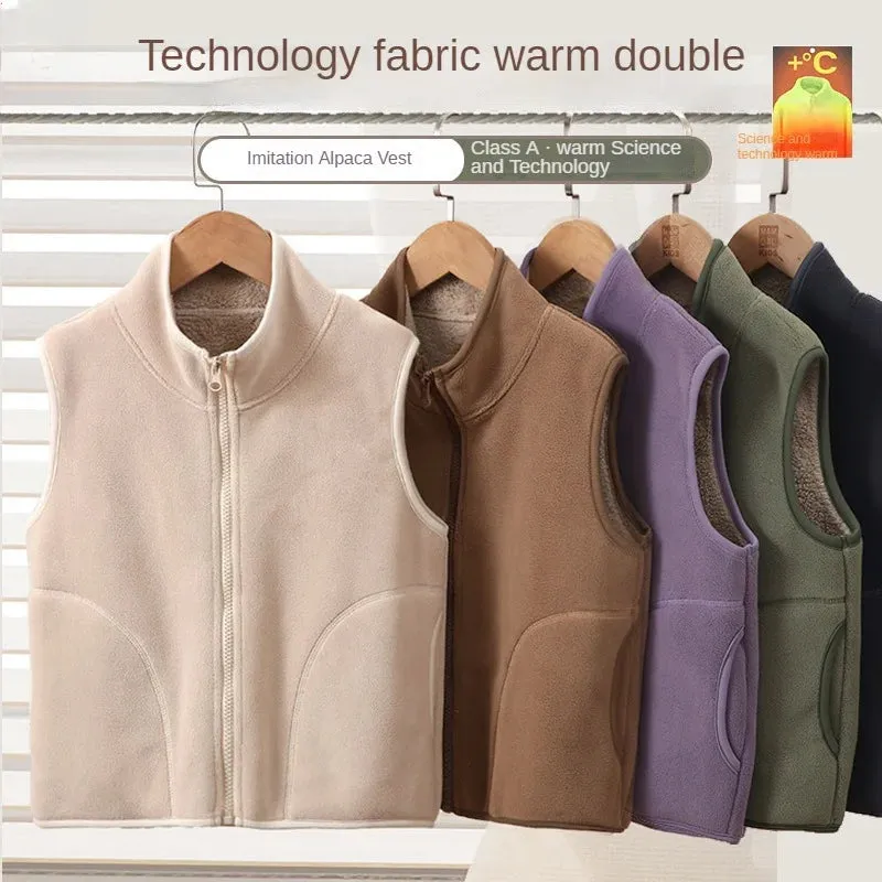 Children's Winter Jacket 2024 Fleece Thick Warm Teenage Boys Girls Vest Autumn Outerwear Casual Coats 15 16 17 Years Waistcoats
