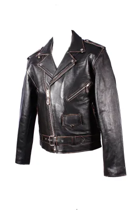 Classic Brando Antique Cowhide Leather Jacket 113A