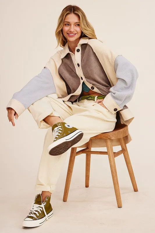 Color Block Shacket
