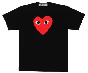 Comme Des Garcons Play Women'S Red Heart T-Shirt Black