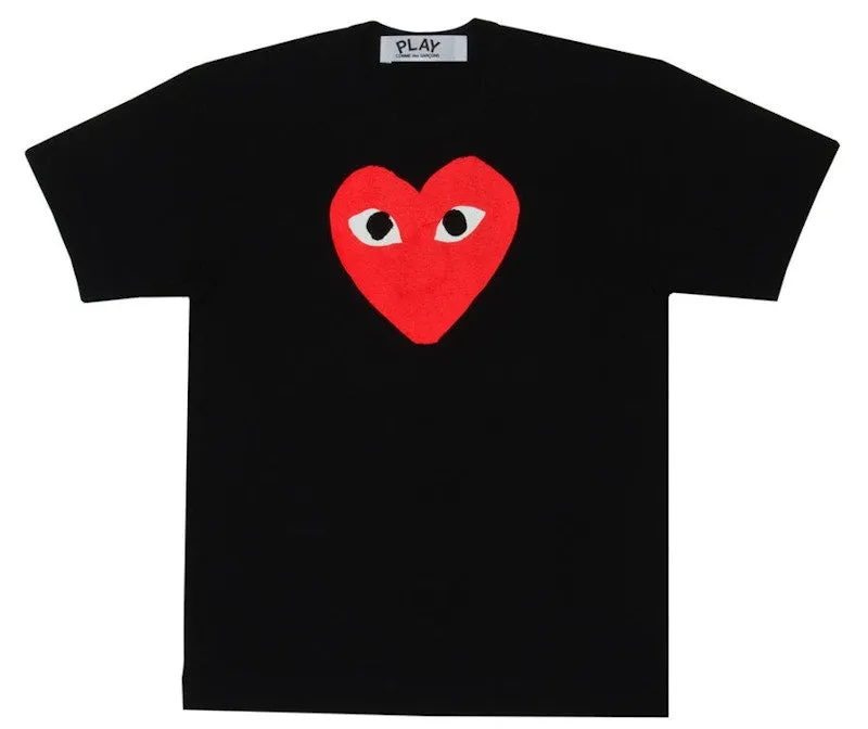 Comme Des Garcons Play Women'S Red Heart T-Shirt Black