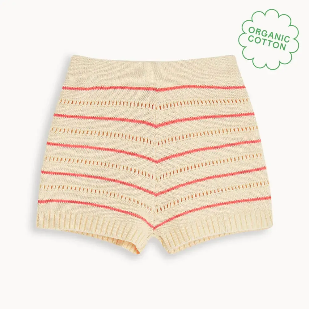 Costa - Coral Stripe Knit Baby & Kids Shorts