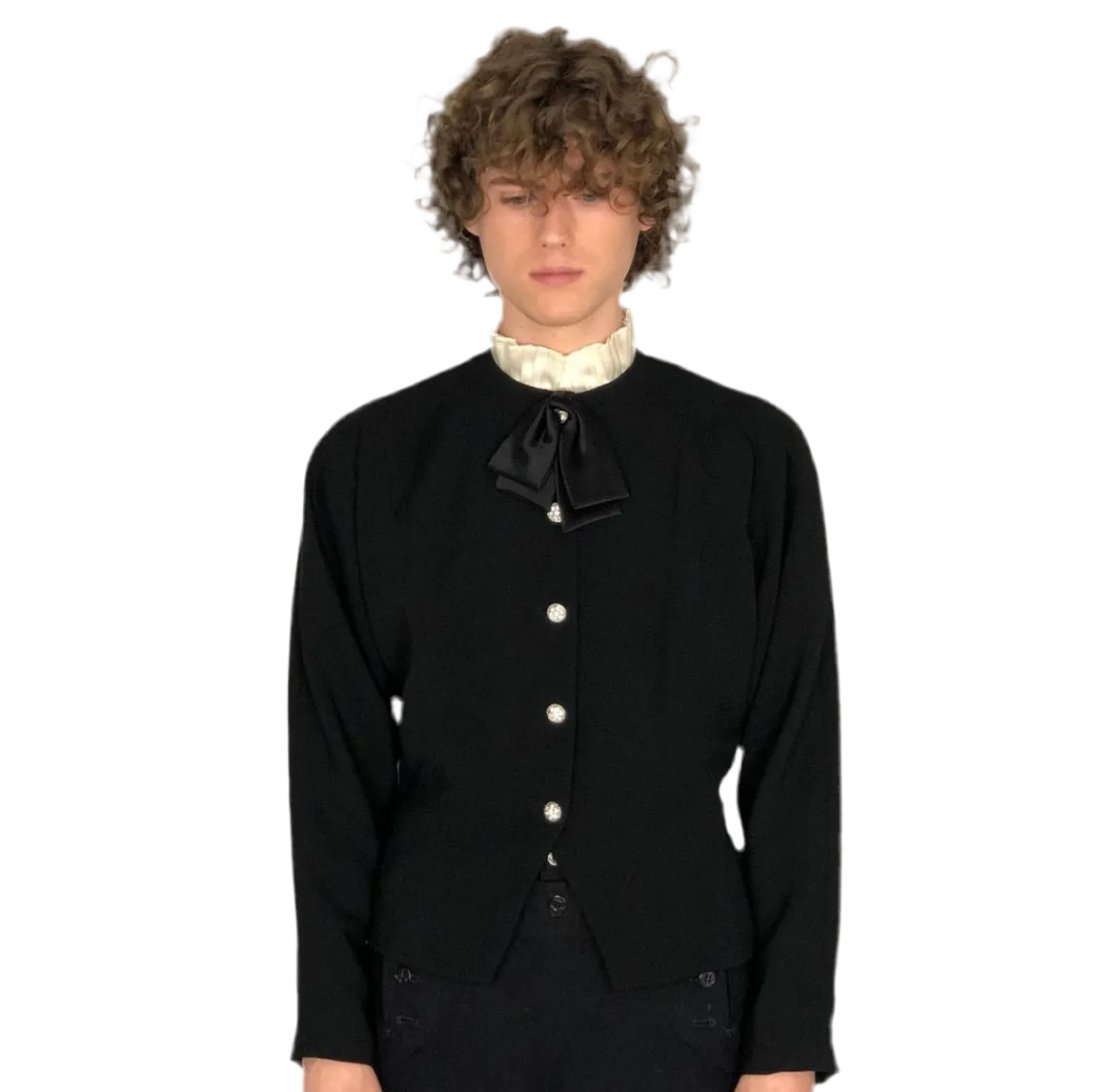Dead stock vintage Silk & Satin collared shacket