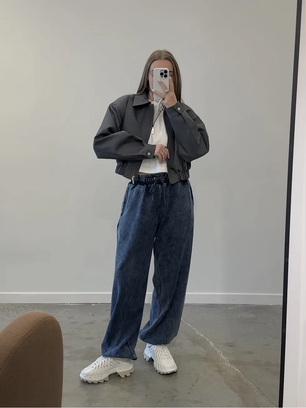 Denim Wash Drawstring Joggers