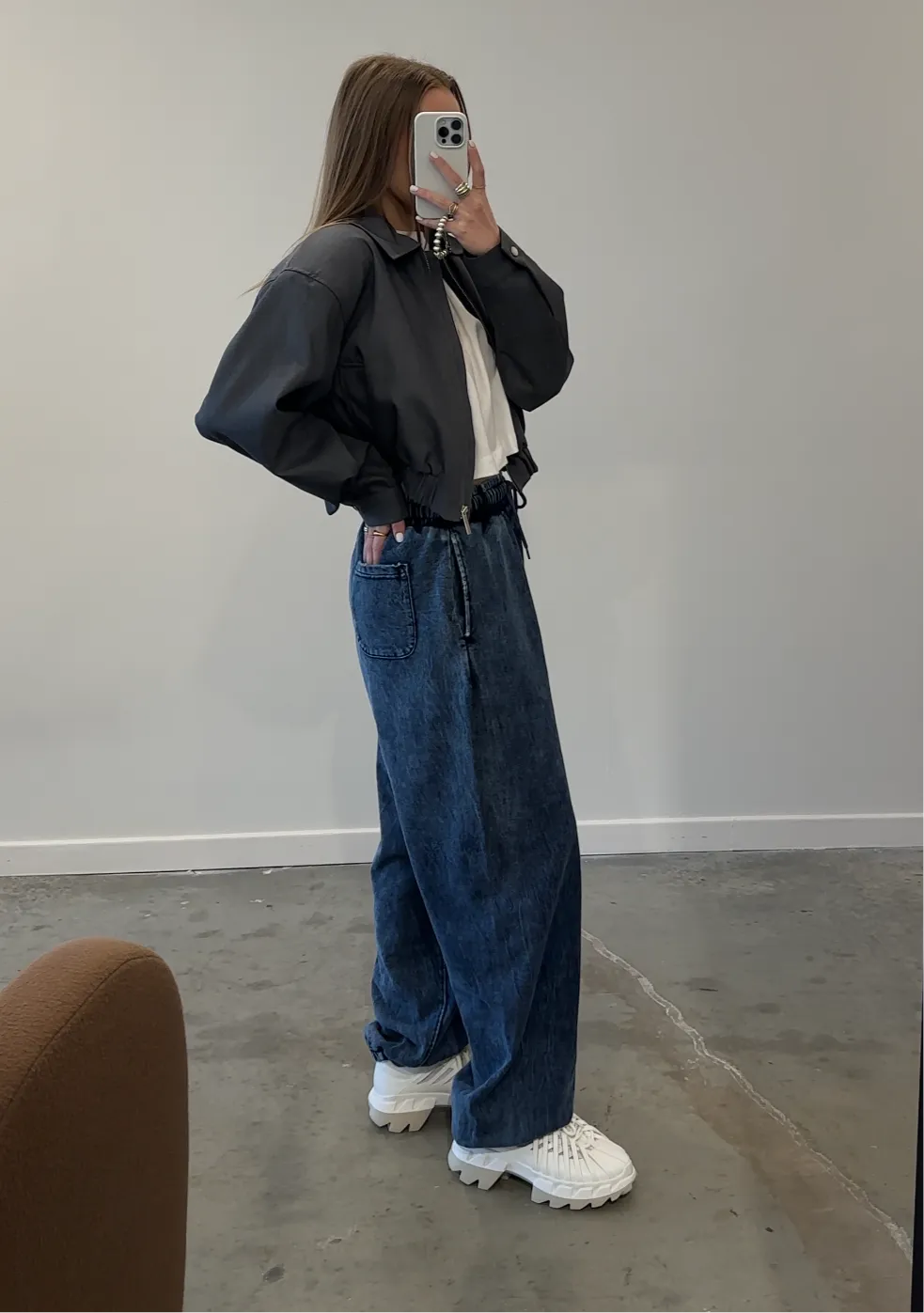 Denim Wash Drawstring Joggers