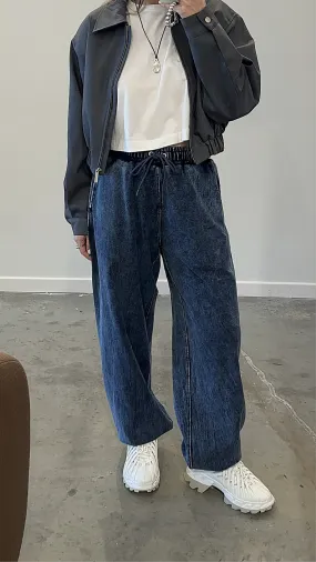 Denim Wash Drawstring Joggers