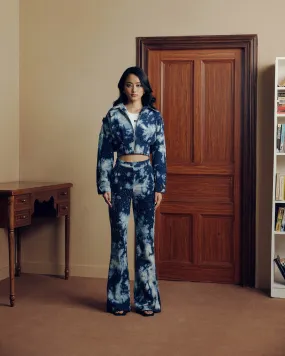 DISTRESSED DENIM CLOUDWASH COORD SET