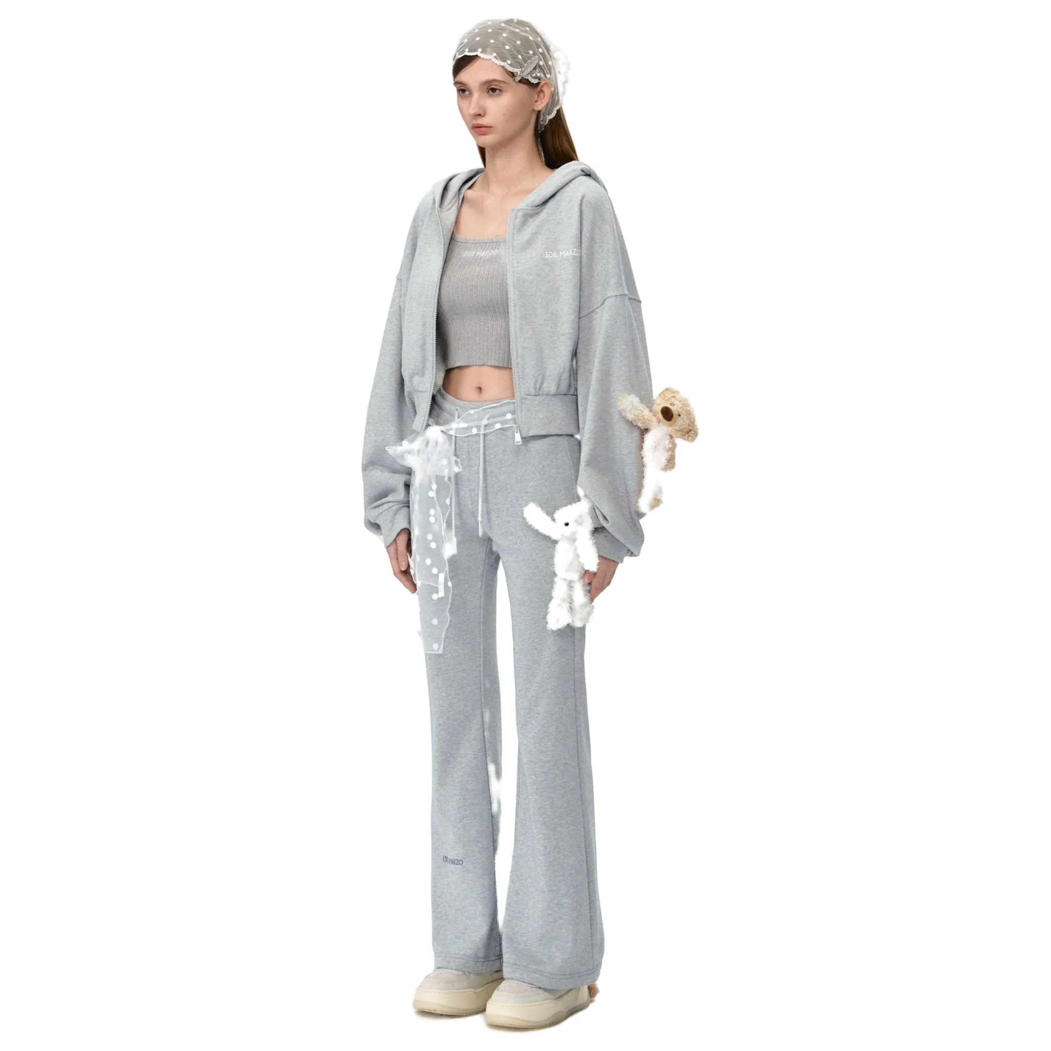Doozoo Flare Jeans In Gray