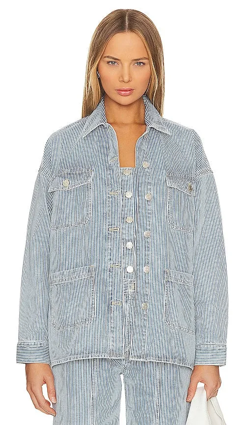 Ena Pelly Diana Denim Shacket in Blue