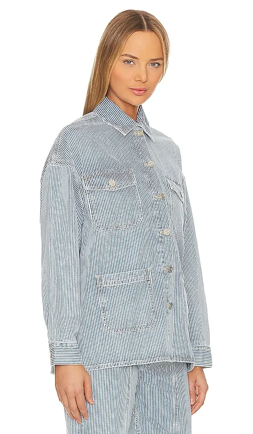 Ena Pelly Diana Denim Shacket in Blue