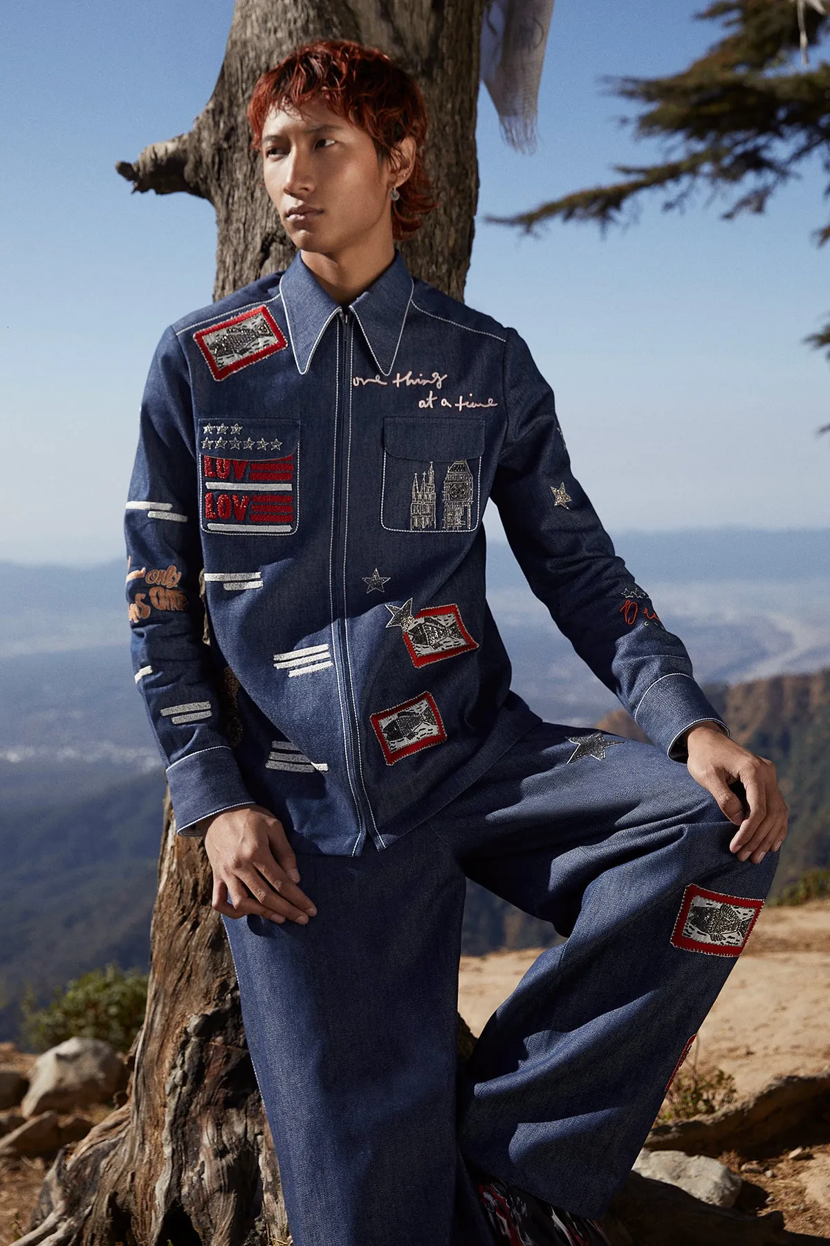 Fish Patch Shacket With Baggy Pants