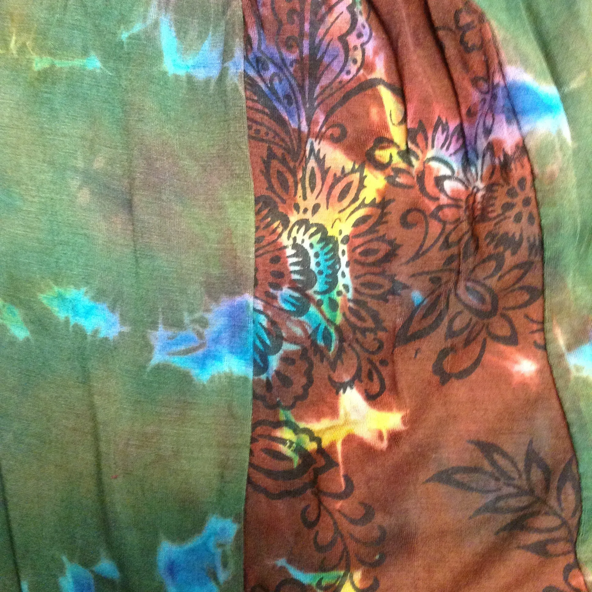 Flower Side Panel Tie Dye Viscose Leggings
